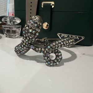 Hand Crafted Silver Iridescent Crystal Bracelet